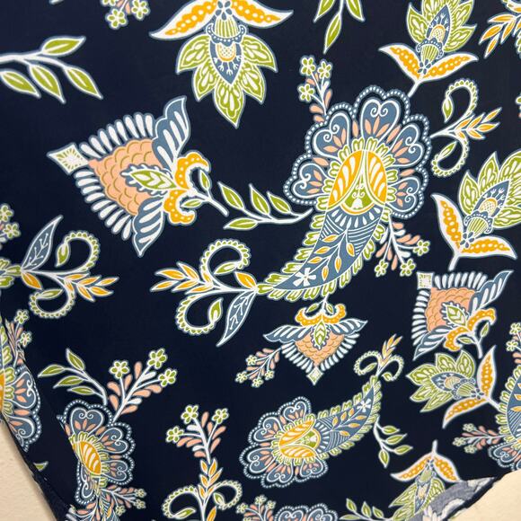 Loft Navy Paisley Print Short Sleeve XS - Picture 3 of 8